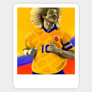 Carlos Valderrama - Colombia Football Artwork Sticker